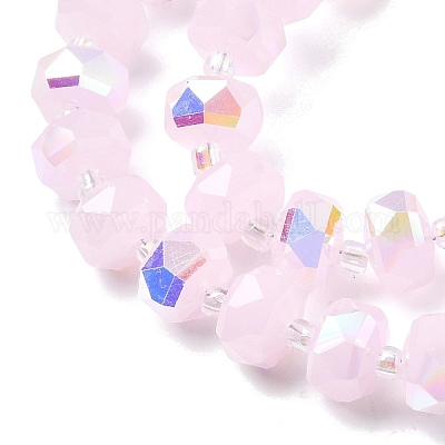 Прозрачные стеклянные бусины гальваническим пряди EGLA-P062-01A-HR08-1