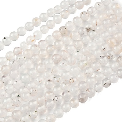 Нити из натурального дендритного агата G-C011-4mm-01-1