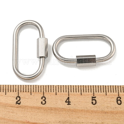 Подвески-карабинчики с винтовым замком из нержавеющей стали 304 STAS-C092-05G-P-1