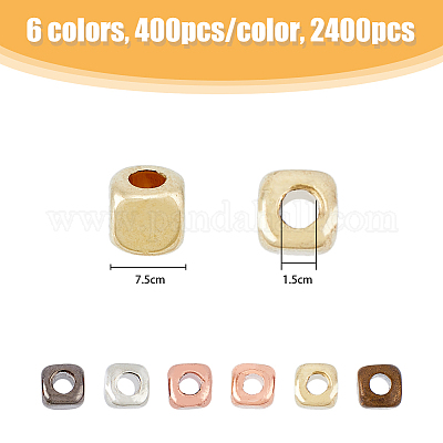 2400 шт. 6-цветные гальванизированные пластиковые бусины-разделители CCB&nbsp;FIND-HY0001-92-1