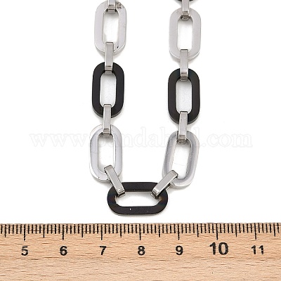 Женские ожерелья из овальной цепи из нержавеющей стали 201 NJEW-B143-04EBP-1
