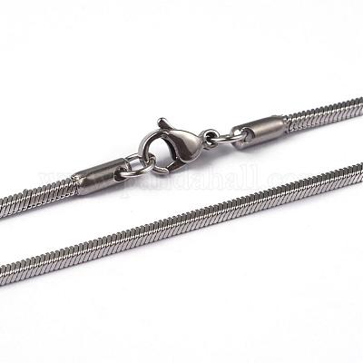 Не тускнеющие квадратные цепочки-змейки из нержавеющей стали 304 NJEW-K049-06P-1