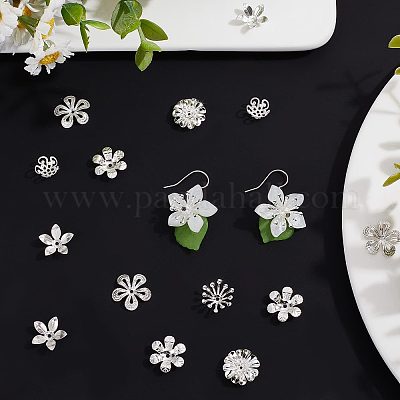 70 шт. 7 стилей латунных колпачков для бусин KK-BBC0003-55-1