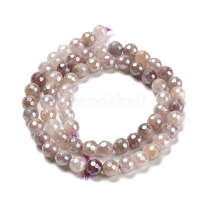 Гальванические нити круглых бусин из натурального кварца G-L598-A06-02-1