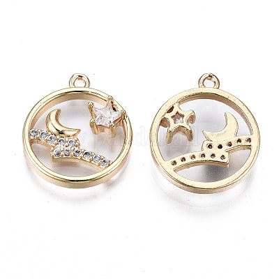 Латунные микропаве прозрачные подвески с фианитом KK-S359-141-RS-1