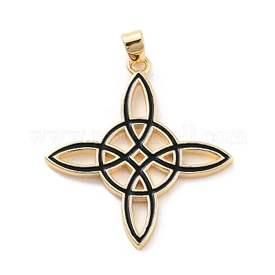 Подвески из латуни с эмалью в стойку KK-C063-07G-1