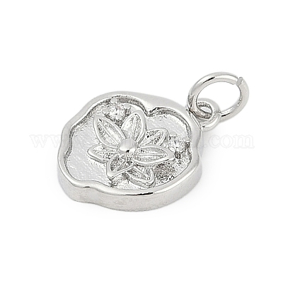 Латунные микропаве прозрачные подвески с фианитом KK-G522-07P-1