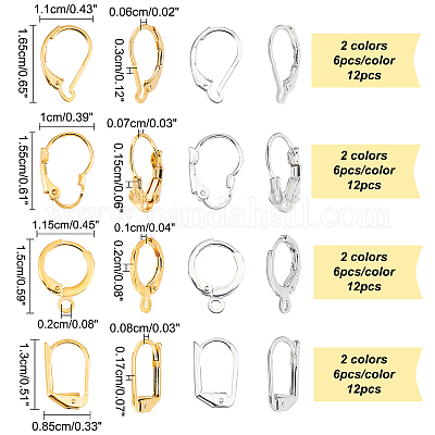 D shaped French Spring Ear Clip Ear Hook Leverback Earrings - Temu
