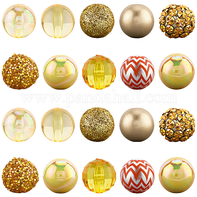 20шт. набор из 10-х видов акриловых и смоляных бусин DIY-PA0001-02D-1