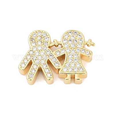 Латунные микро проложить кубического циркония бусы KK-H203-05G-1