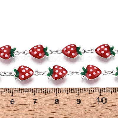 Латунные эмалевые цепочки с клубничным звеном CHC-N024-01P-1