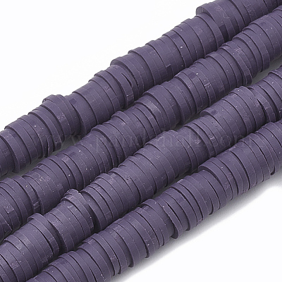 Flache runde handgemachte Polymer Clay Perle Spacer&nbsp;CLAY-R067-3.0mm-04-1