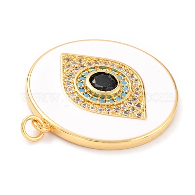 Настоящие 18к позолоченные латунные подвески с микропаве и кубическим цирконием ZIRC-L100-084G-05-1