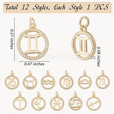 12 шт. Латунные подвески KK-SZ0006-11-1