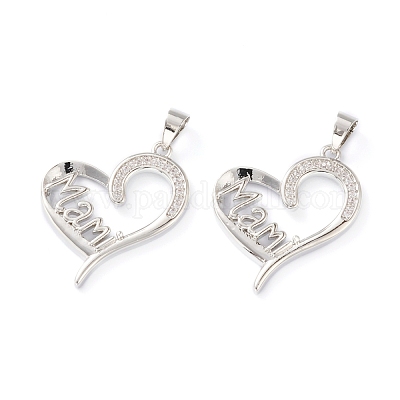 Латунные микропаве прозрачные подвески с фианитом ZIRC-J039-02P-1