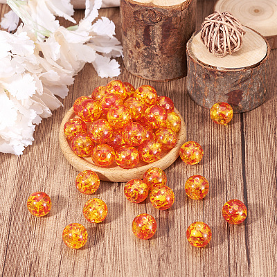 Смола имитация янтарных бусин CRES-TA0001-17-1