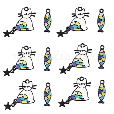 32шт 2 стиля подвески из сплава с эмалью ENAM-SC0003-96-1