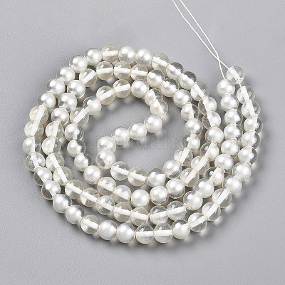 Запекание окрашенные прозрачные стеклянные бусины нити DGLA-N011-8mm-01-1