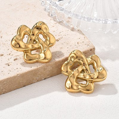 Серьги-гвоздики из нержавеющей стали 304 EJEW-V016-02G-02-1