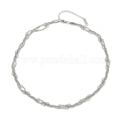 Многослойные ожерелья из нержавеющей стали 304 NJEW-Z072-01P-1