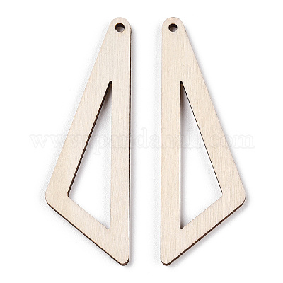 Неокрашенные деревянные большие кулоны WOOD-TA0002-31-1