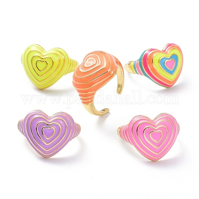 Манжеты из латуни с эмалью RJEW-P023-21G-1