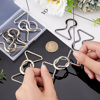 6 пара двухцветных застежек из цинкового сплава FIND-BC0002-45-1