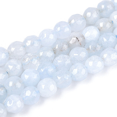 Окрашенные природные белый нефрит бисер пряди G-T139-6mm-60-24-1