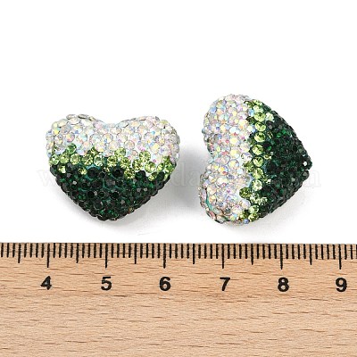 Полимерная глина в форме сердца с градиентным цветом и стразами CLAY-NH0002-03B-1