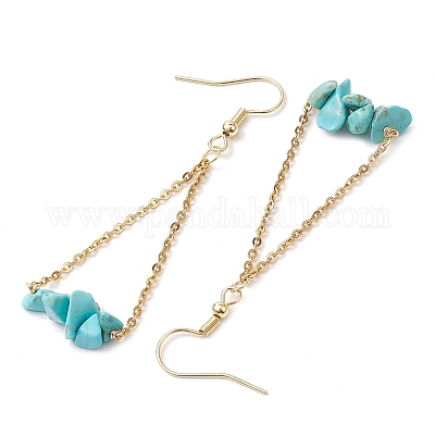 Серьги-подвески из нержавеющей стали 304 с синтетическими драгоценными камнями EJEW-JE06010-10-1