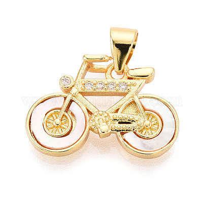 Латунные микропаве прозрачные подвески с фианитом KK-N268-65G-1