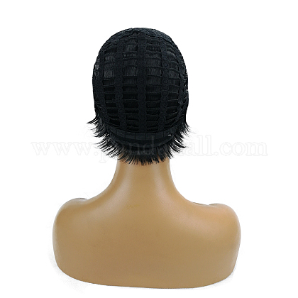 女性のオンブルウィッグ  ショート＆カーリーヘア  耐熱高温繊維  キャメル  10-1/4インチ（26cm） OHAR-L010-018B-1