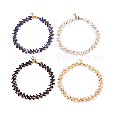 Стеклянный бисер плетеные ножные браслеты набор для женщин AJEW-AN00465-1