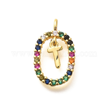 Латунные микро проложить кубического циркония подвески ZIRC-P123-01G-T02-1