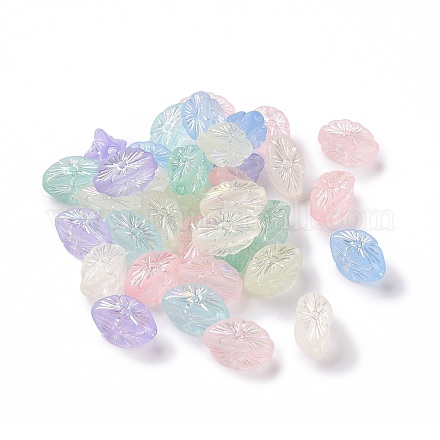 Transparent Frosted Acrylic Beads OACR-P013-39M-1