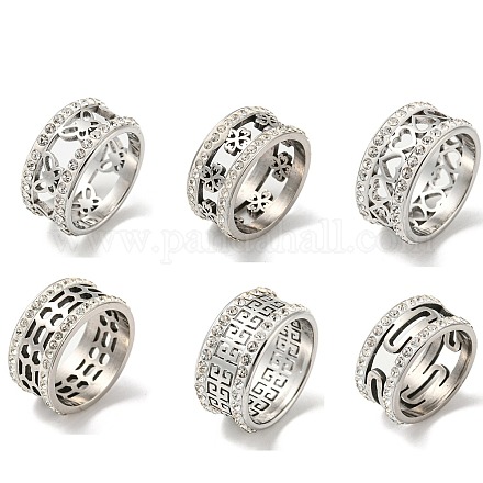 304 anello da dito in acciaio inossidabile per donna RJEW-Z016-01P-1