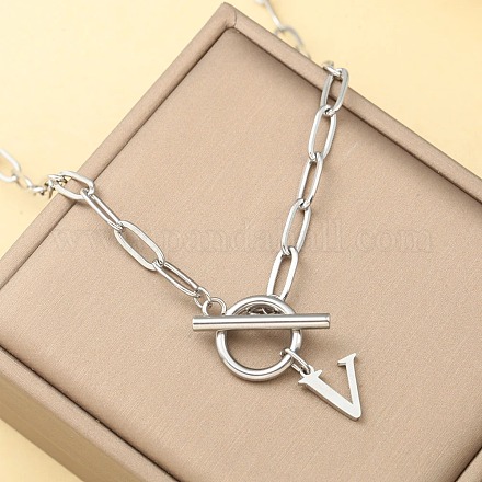 Ожерелья из нержавеющей стали с цепочкой-скрепкой и застежками ot WGD6039-22-1