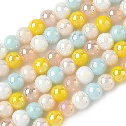 Нити стеклянных бусин с гальваническим покрытием и градиентным цветом LAMP-M023-03-04-1