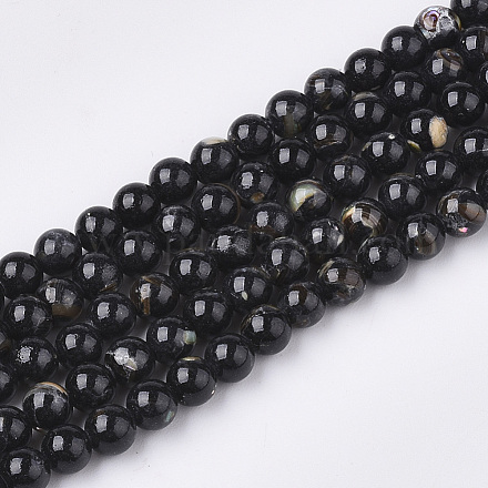 Turquoise synthétique et brins de perles de coquillage G-S212-4mm-11-1
