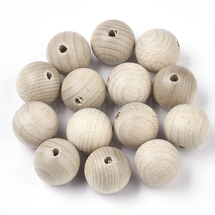 Perline in legno di faggio naturale non tinto X-WOOD-T020-01D-1