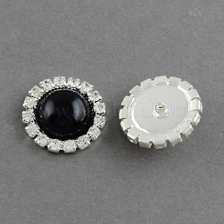 Boutons de tige de dôme/demi-rond en laiton et plastique ABS d'imitation perle RB-S020-03-D06-1