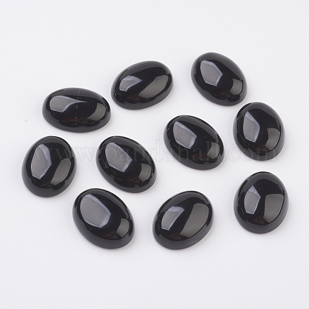 Natural Obsidian Flat Back Cabochons X-G-G741-13x18mm-20-1