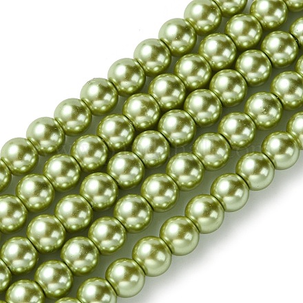Hebras de perlas de vidrio teñidas ecológicas HY-A008-6mm-RB066-1