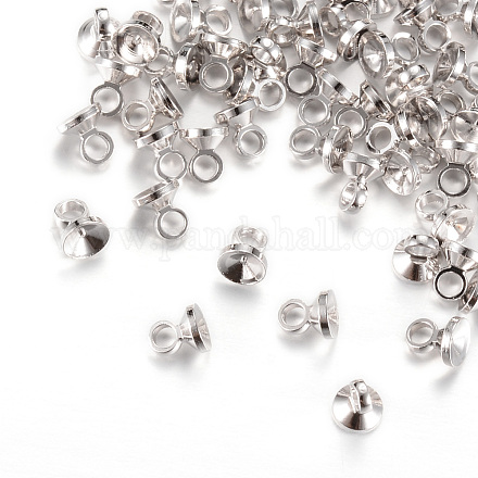 Messing Perlenkappe Anhänger Kautionen X-KK-R037-151P-1