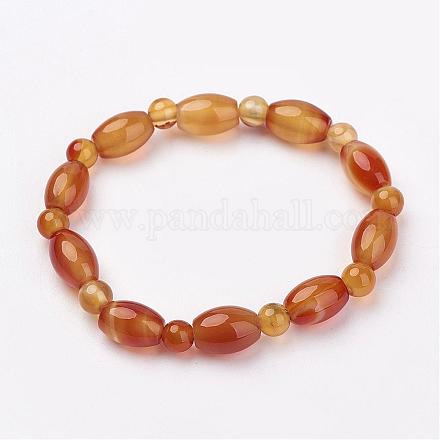 Bracelets stretch en cornaline naturelle G-N0264-03-1