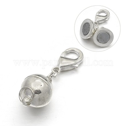 Round Brass Magnetic Clasps KK-N0082-13-1