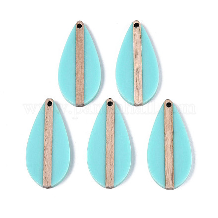 Кулоны из непрозрачной смолы и дерева RESI-T057-50A-1