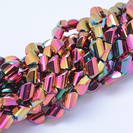 Chapelets de perles en verre électroplaqué EGLA-G018-L-FP01-1