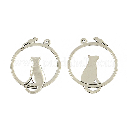 Tibetan Style Alloy Ring with Mouse Pendants TIBEP-Q043-283-RS-1