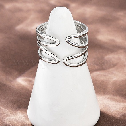 Регулируемые открытые манжеты из нержавеющей стали 304 для женщин RJEW-K299-02P-1